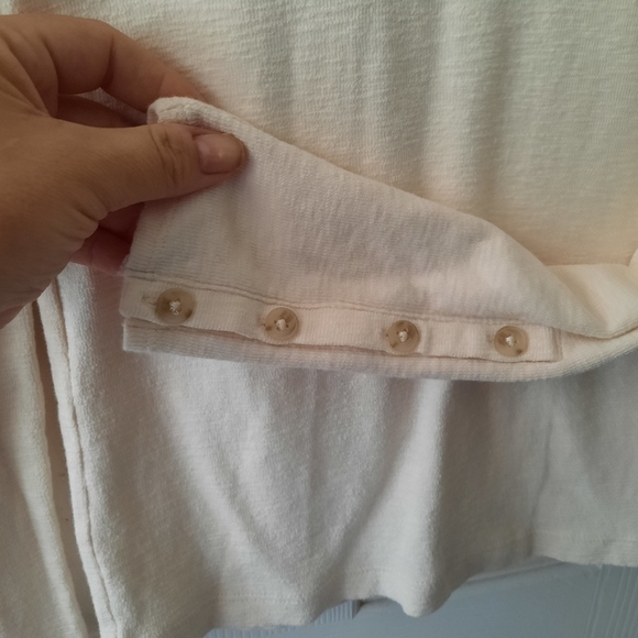 MADEWELL Antique Cream Long Sleeve Top Button Sleeve Size XXS - Picture 6 of 9